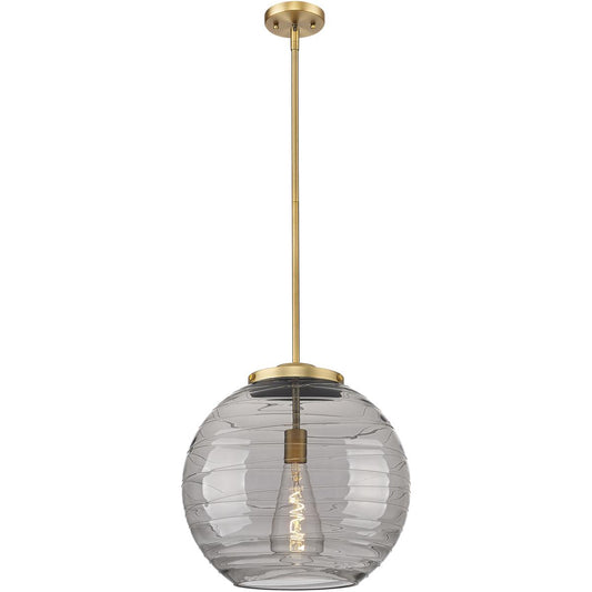 Innovations Lighting  221-1S-BB-G1213-16SM Ballston Athens Deco Swirl Pendant Brushed Brass