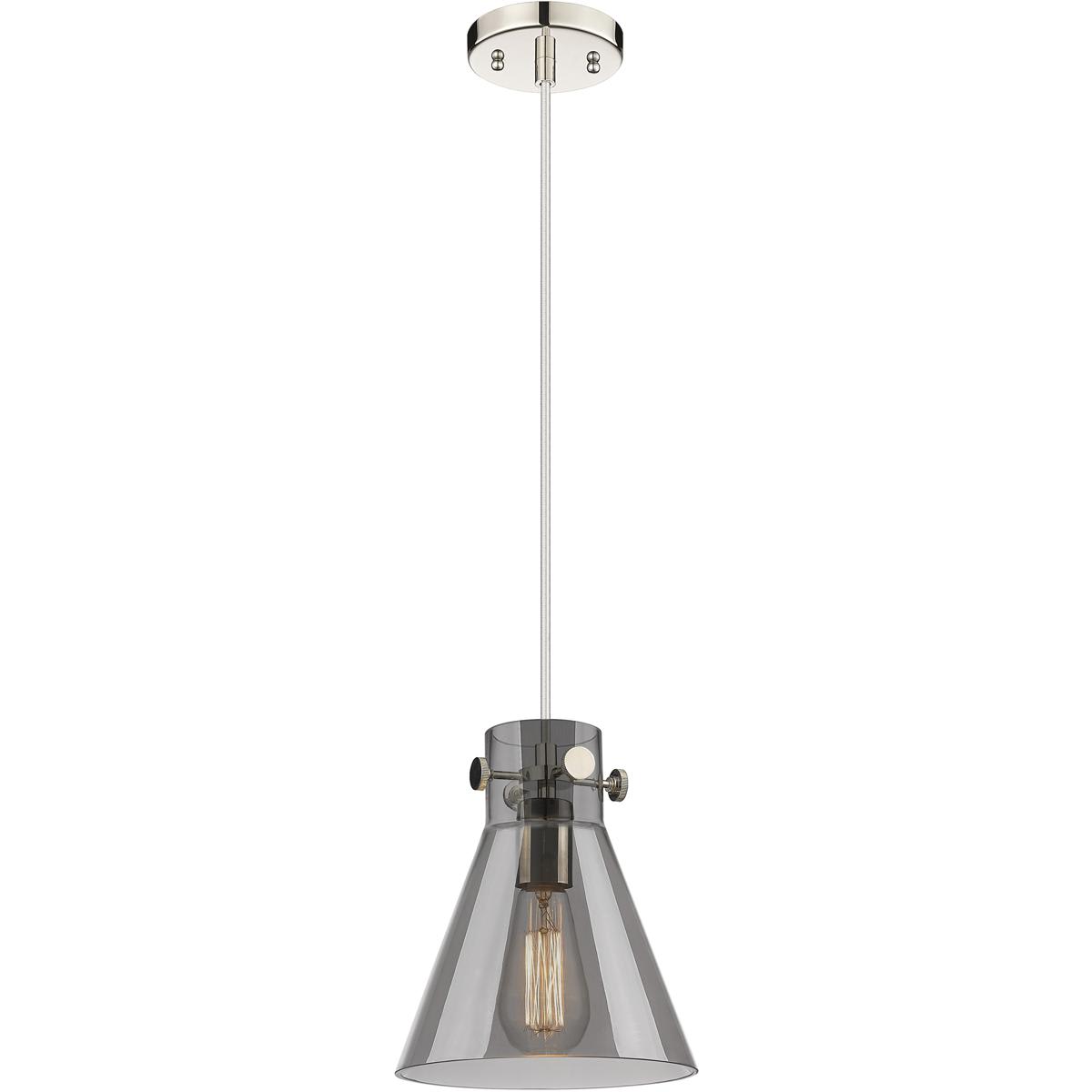 Innovations Lighting  410-1PS-PN-G411-8SM Downtown Urban Newton Cone Pendant Polished Nickel