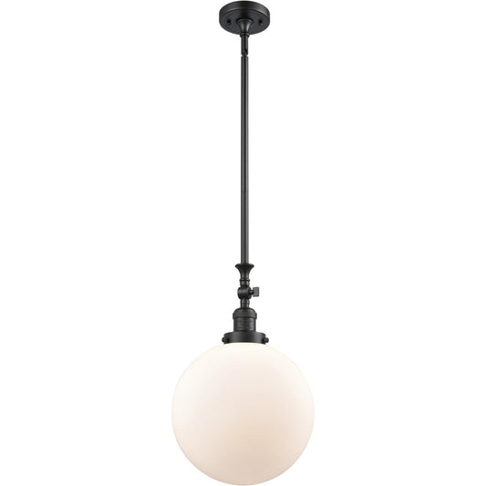 Innovations Lighting  206-BK-G201-12-LED Franklin Restoration Beacon Mini Pendant Matte Black