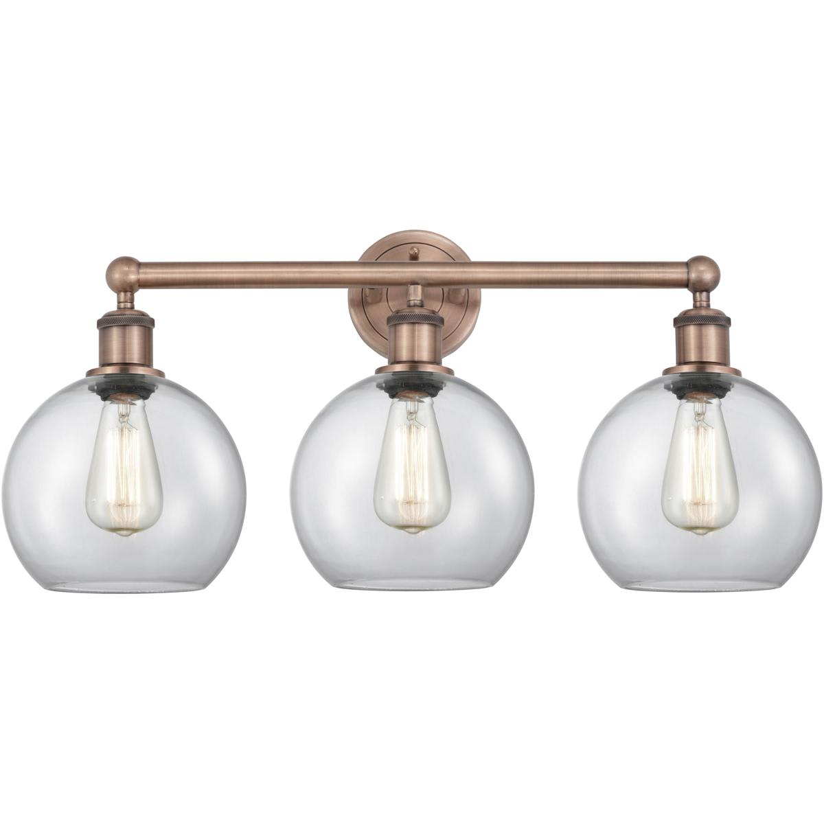 Innovations Lighting  616-3W-AC-G122-8 Athens Bathroom Vanity Light Antique Copper