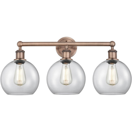 Innovations Lighting  616-3W-AC-G122-8 Athens Bathroom Vanity Light Antique Copper