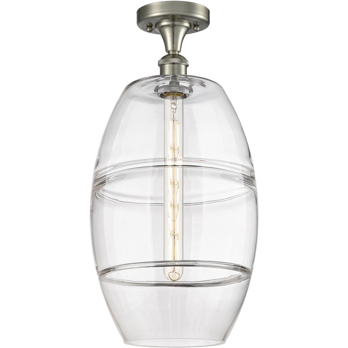 Innovations Lighting  516-1C-SN-G557-10CL Ballston Vaz Semi-Flush Mount Brushed Satin Nickel