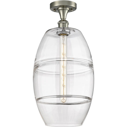 Innovations Lighting  516-1C-SN-G557-10CL Ballston Vaz Semi-Flush Mount Brushed Satin Nickel