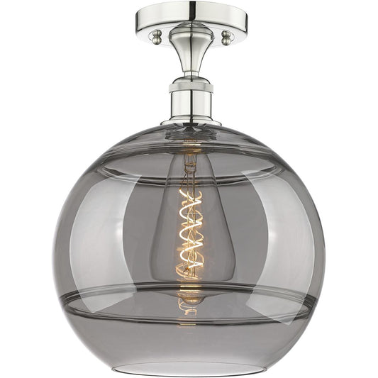 Innovations Lighting  616-1F-PN-G556-12SM Edison Rochester Semi-Flush Mount Polished Nickel