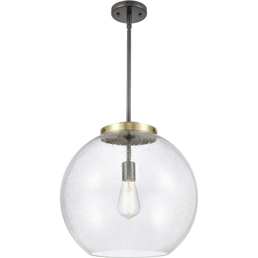 Innovations Lighting  221-1S-BAB-G124-16-LED Ballston Athens Pendant Black Antique Brass