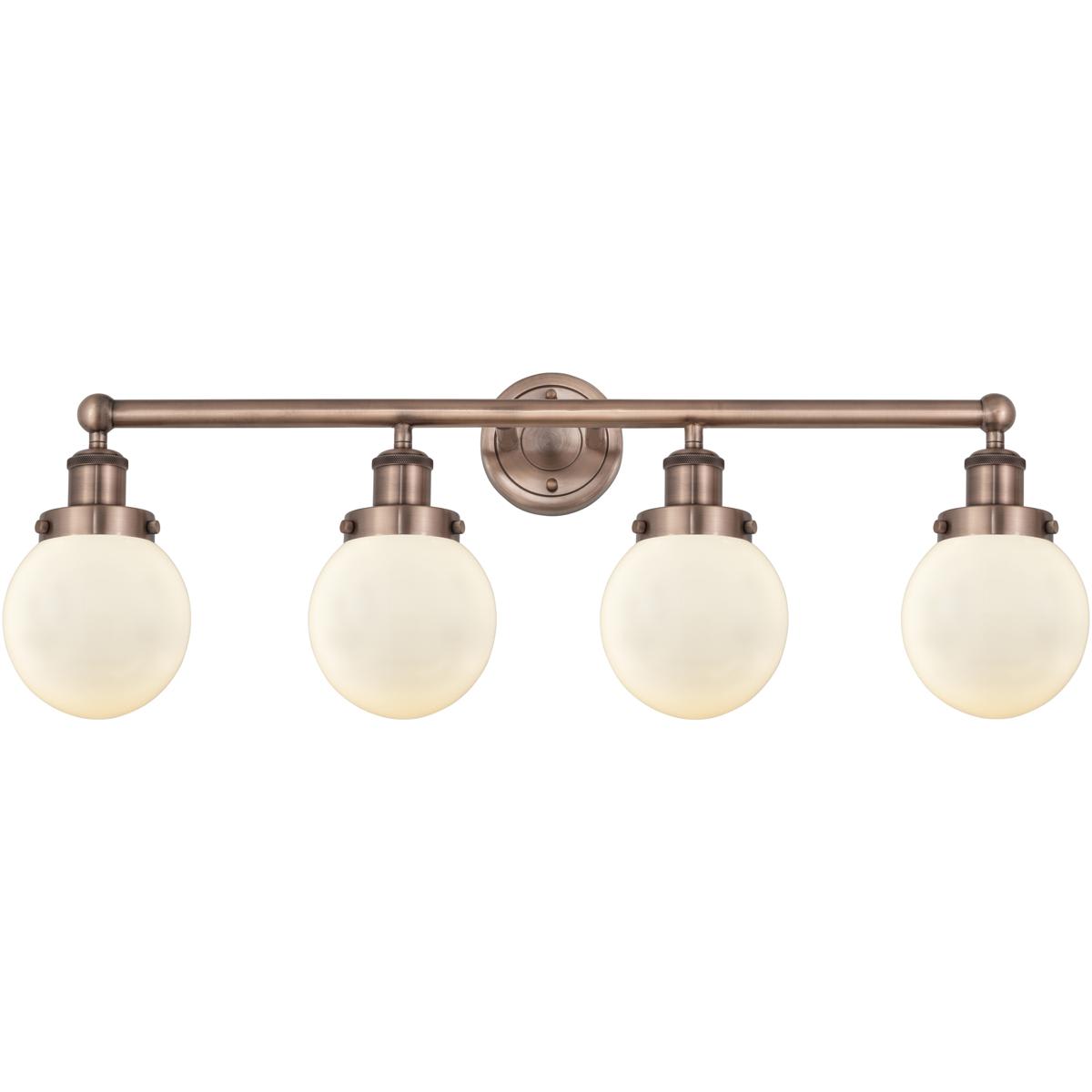 Innovations Lighting  616-4W-AC-G201-6 Beacon Bathroom Vanity Light Antique Copper