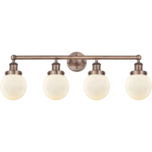 Innovations Lighting  616-4W-AC-G201-6 Beacon Bathroom Vanity Light Antique Copper