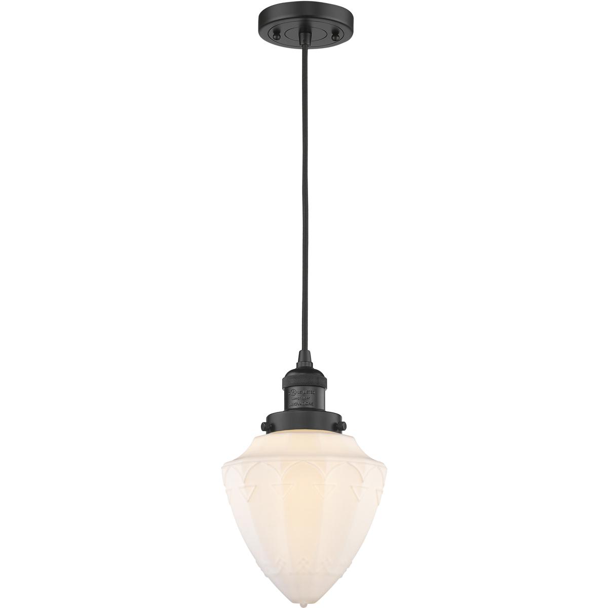 Innovations Lighting  201C-BK-G661-7 Franklin Restoration Bullet Mini Pendant Matte Black