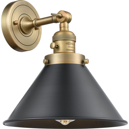 Innovations Lighting  203SW-BB-M10-BK-LED Franklin Restoration Briarcliff Wall Sconce Brushed Brass