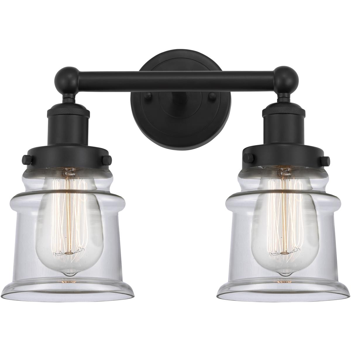 Innovations Lighting  616-2W-BK-G182S Edison Canton Bathroom Vanity Light Matte Black