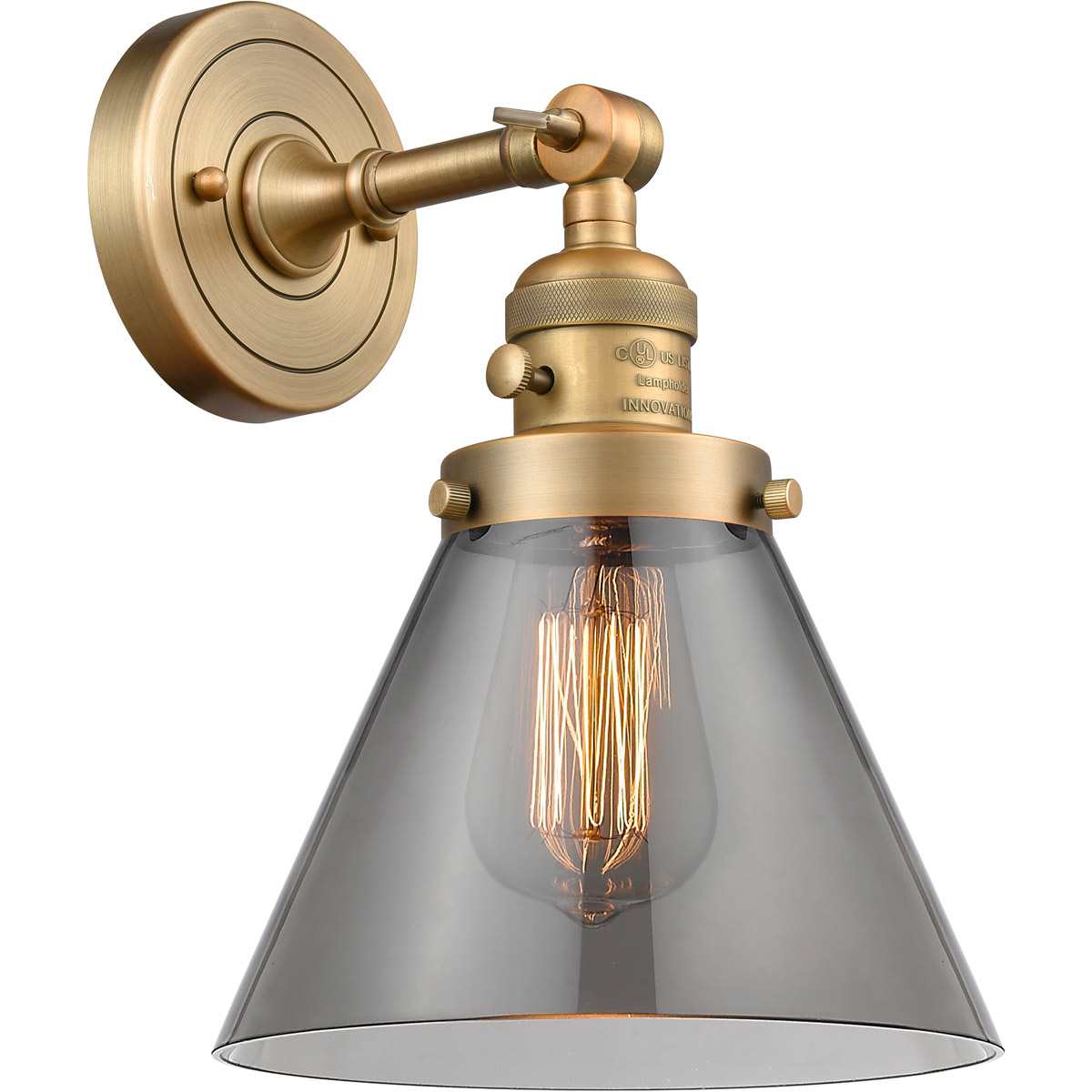 Innovations Lighting  203SW-BB-G43 Franklin Restoration Large Cone Wall Sconce Brushed Brass