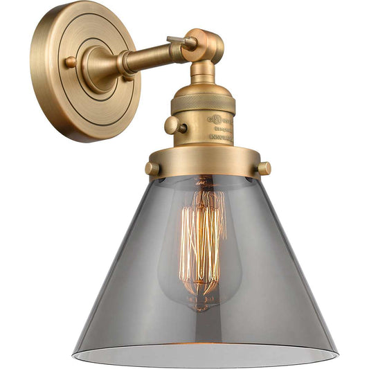 Innovations Lighting  203SW-BB-G43 Franklin Restoration Large Cone Wall Sconce Brushed Brass