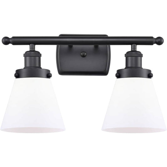 Innovations Lighting  916-2W-BK-G61 Ballston Small Cone Bathroom Vanity Light Matte Black