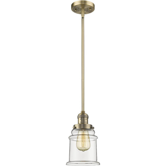 Innovations Lighting  201S-BB-G182-LED Franklin Restoration Canton Mini Pendant Brushed Brass
