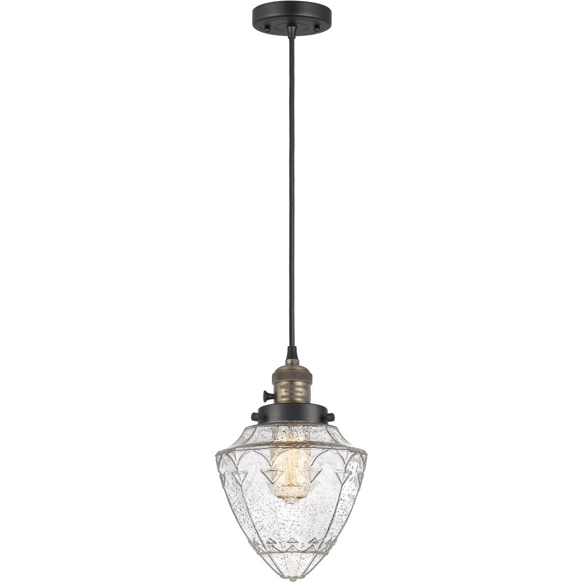 Innovations Lighting  201CSW-BAB-G664-7 Franklin Restoration Bullet Mini Pendant Black Antique Brass