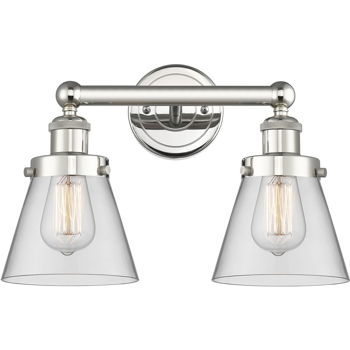 Innovations Lighting  616-2W-PN-G62 Cone Bathroom Vanity Light Polished Nickel