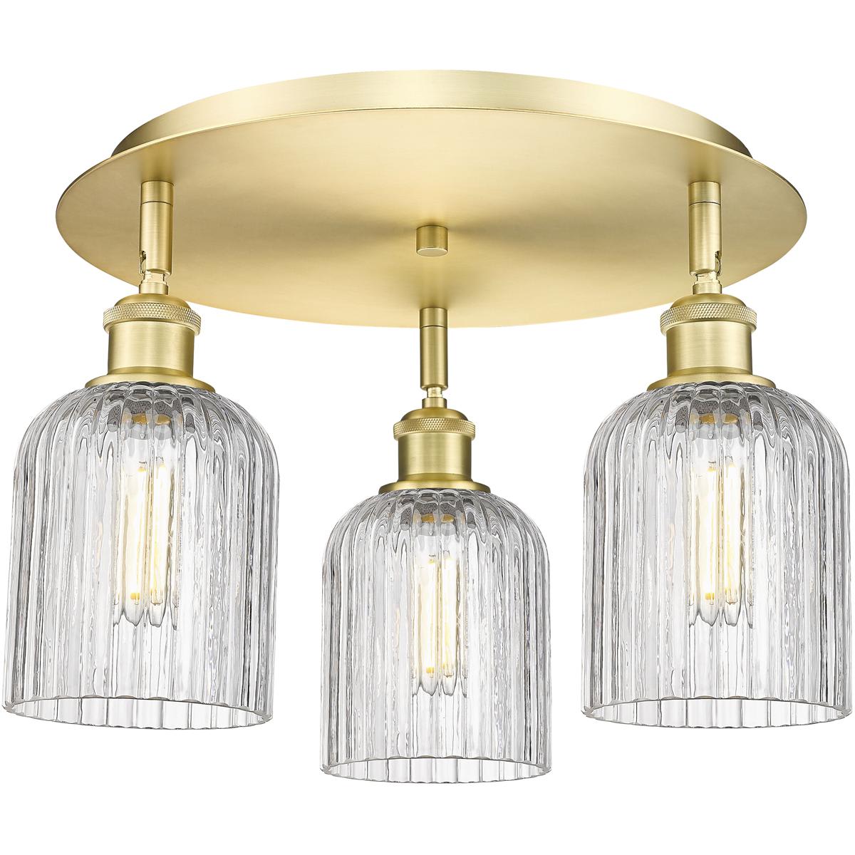 Innovations Lighting  516-3C-SG-G559-5CL Ballston Bridal Veil Flush Mount Satin Gold