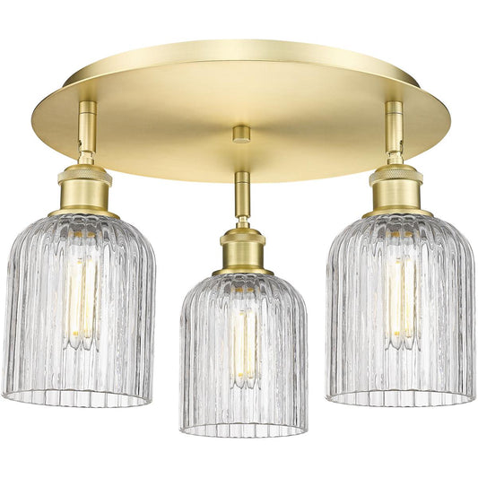 Innovations Lighting  516-3C-SG-G559-5CL Ballston Bridal Veil Flush Mount Satin Gold
