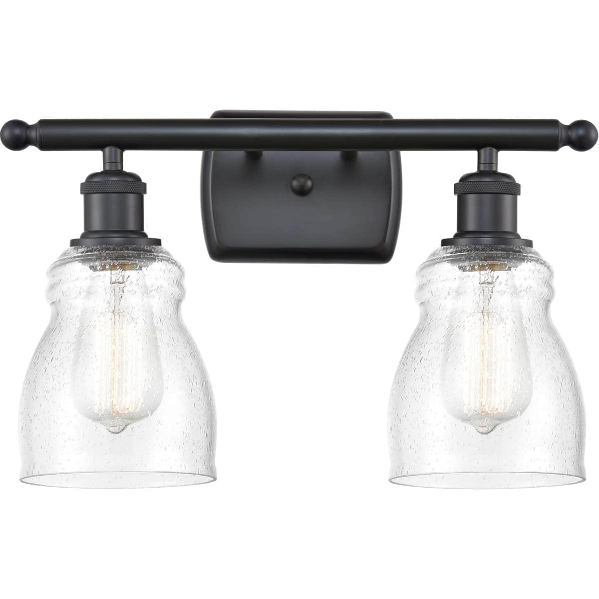 Innovations Lighting  516-2W-BK-G394-LED Ballston Ellery Bathroom Vanity Light Matte Black