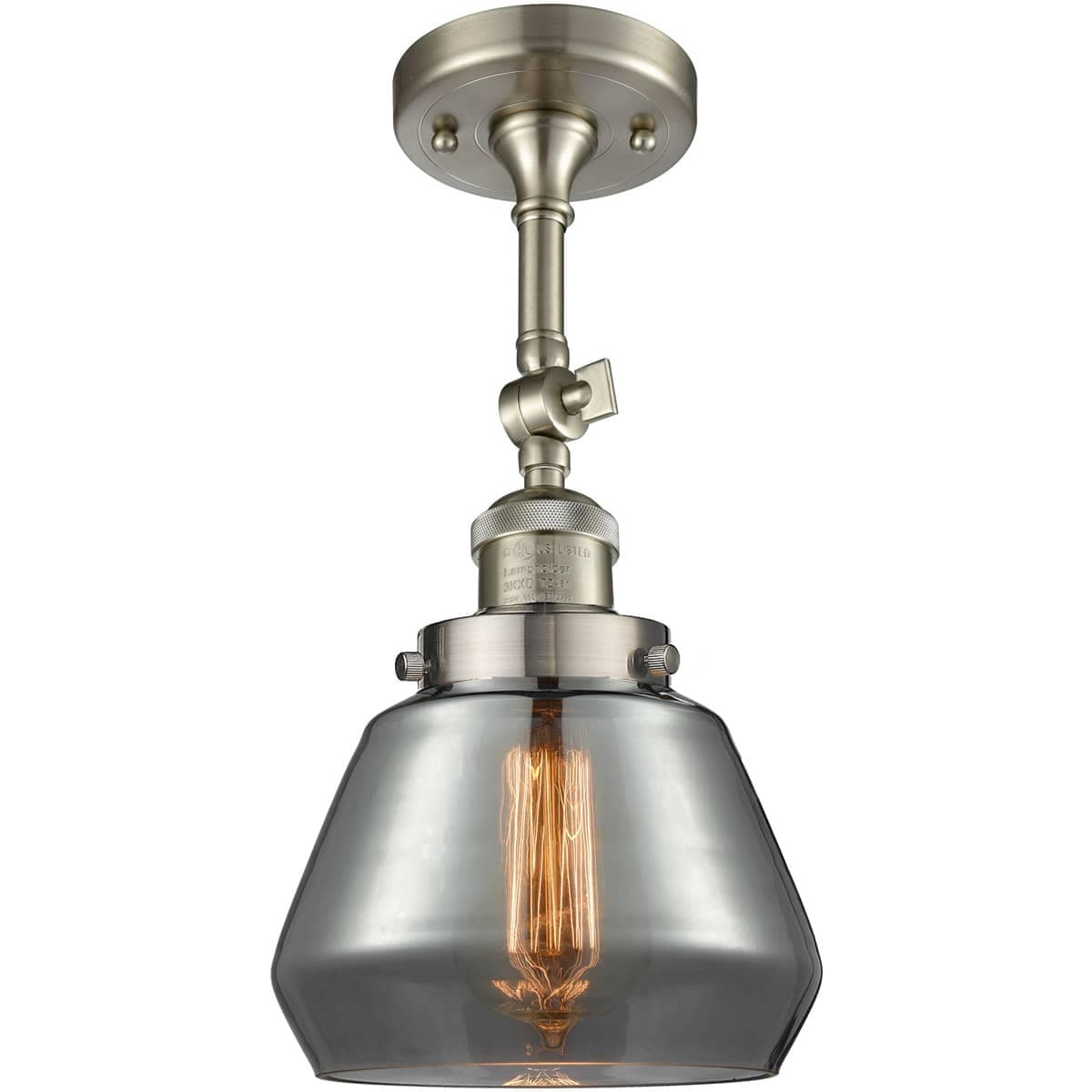 Innovations Lighting  201F-SN-G173 Franklin Restoration Fulton Semi-Flush Mount Brushed Satin Nickel