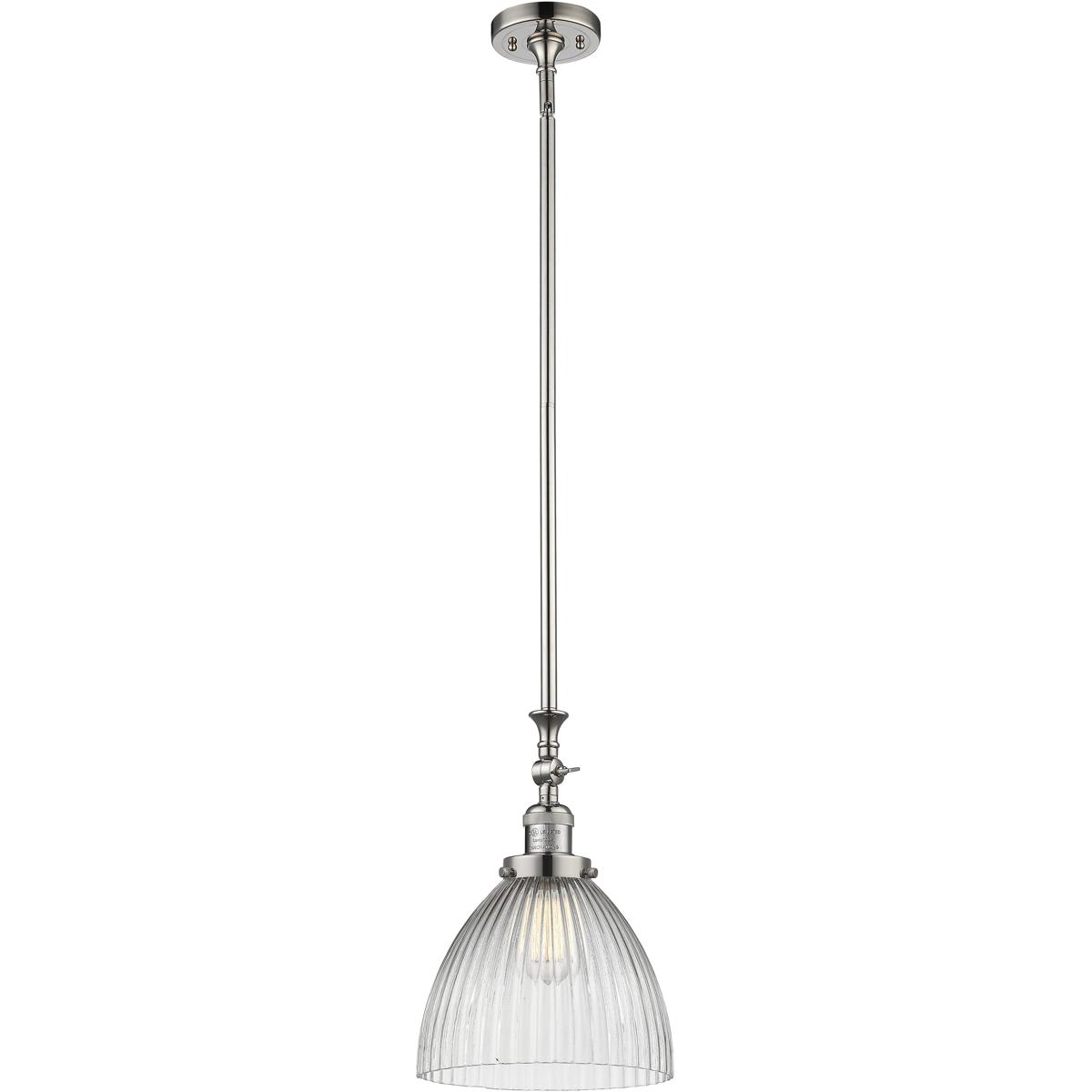 Innovations Lighting  206-PN-G222 Franklin Restoration Seneca Falls Mini Pendant Polished Nickel