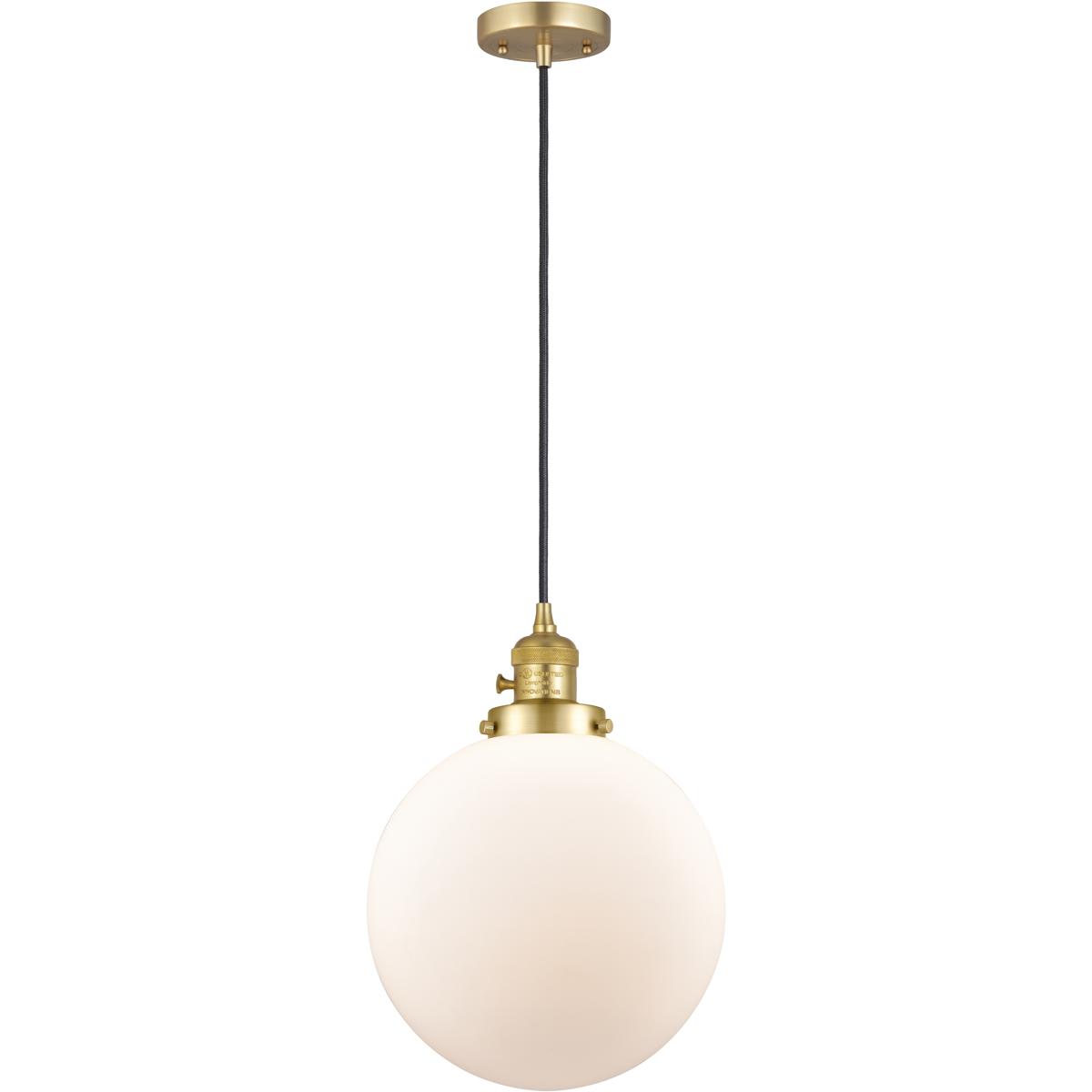 Innovations Lighting  201CSW-SG-G201-10-LED Franklin Restoration Beacon Mini Pendant Satin Gold