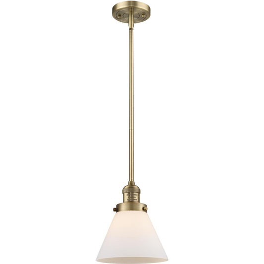 Innovations Lighting  201S-BB-G41-LED Franklin Restoration Cone Mini Pendant Brushed Brass
