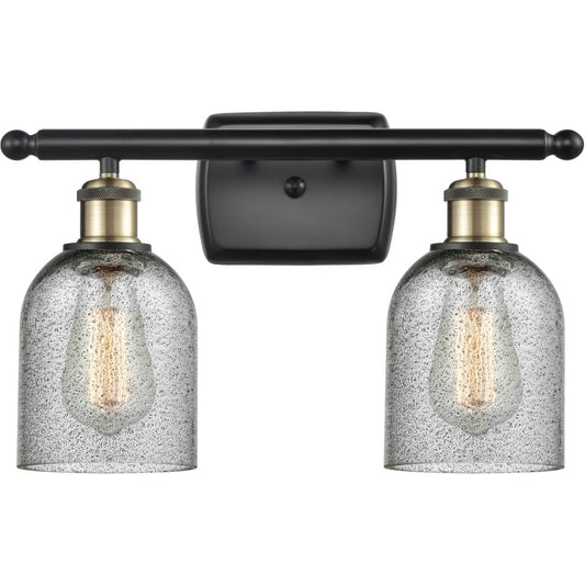 Innovations Lighting  516-2W-BAB-G257 Ballston Caledonia Bathroom Vanity Light Black Antique Brass