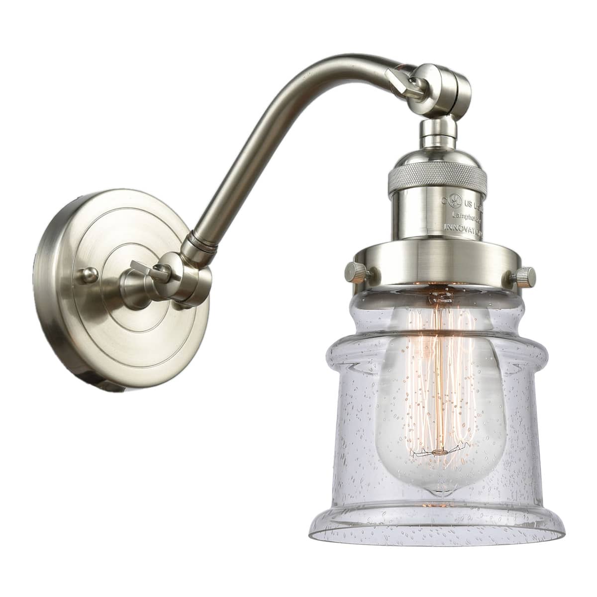 Innovations Lighting  515-1W-SN-G184S-LED Franklin Restoration Small Canton Wall Sconce