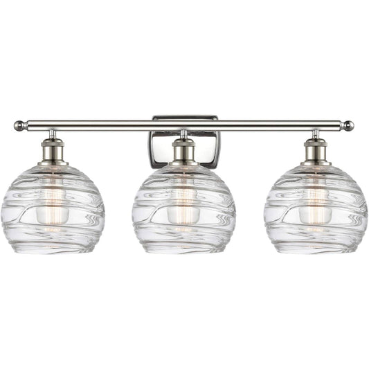 Innovations Lighting  516-3W-PN-G1213-8 Ballston Deco Swirl Bathroom Vanity Light Polished Nickel