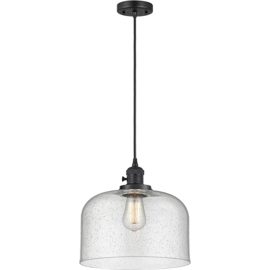 Innovations Lighting  201CSW-BK-G74-L Franklin Restoration Bell Mini Pendant Matte Black