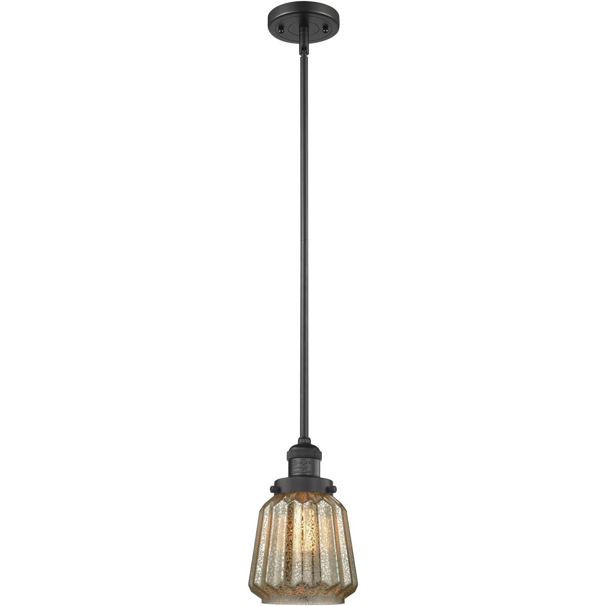 Innovations Lighting  201S-BK-G146 Franklin Restoration Chatham Mini Pendant Matte Black
