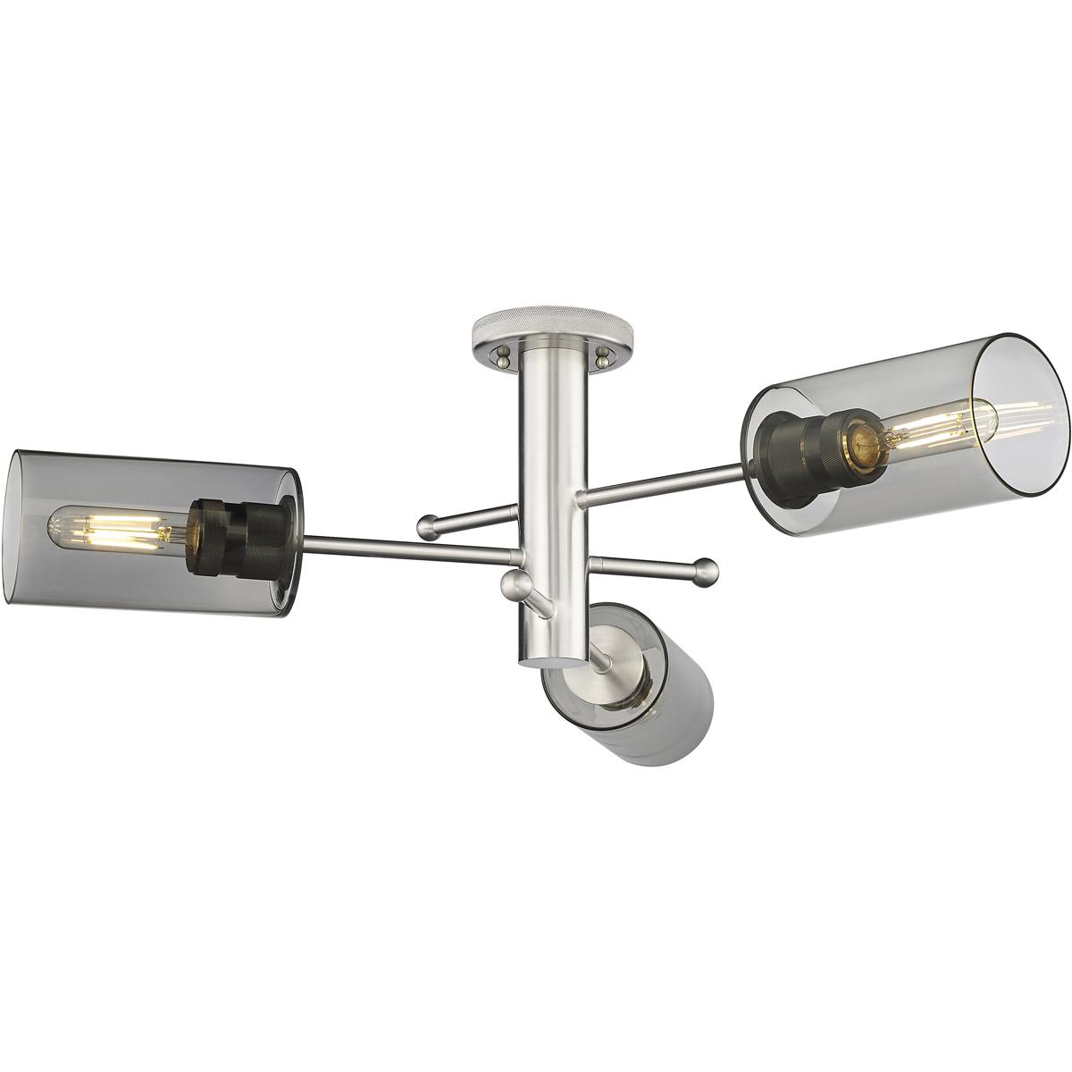 Innovations Lighting  434-3F-SN-G434-7SM Crown Point Flush Mount Satin Nickel