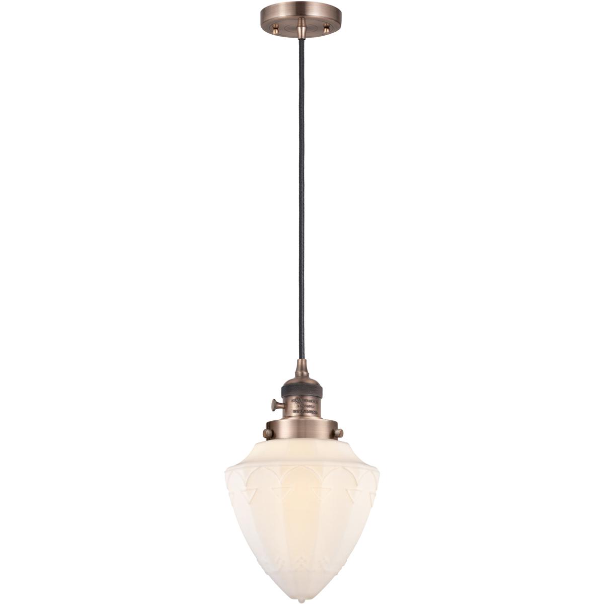 Innovations Lighting  201CSW-AC-G661-7-LED Franklin Restoration Bullet Mini Pendant Antique Copper