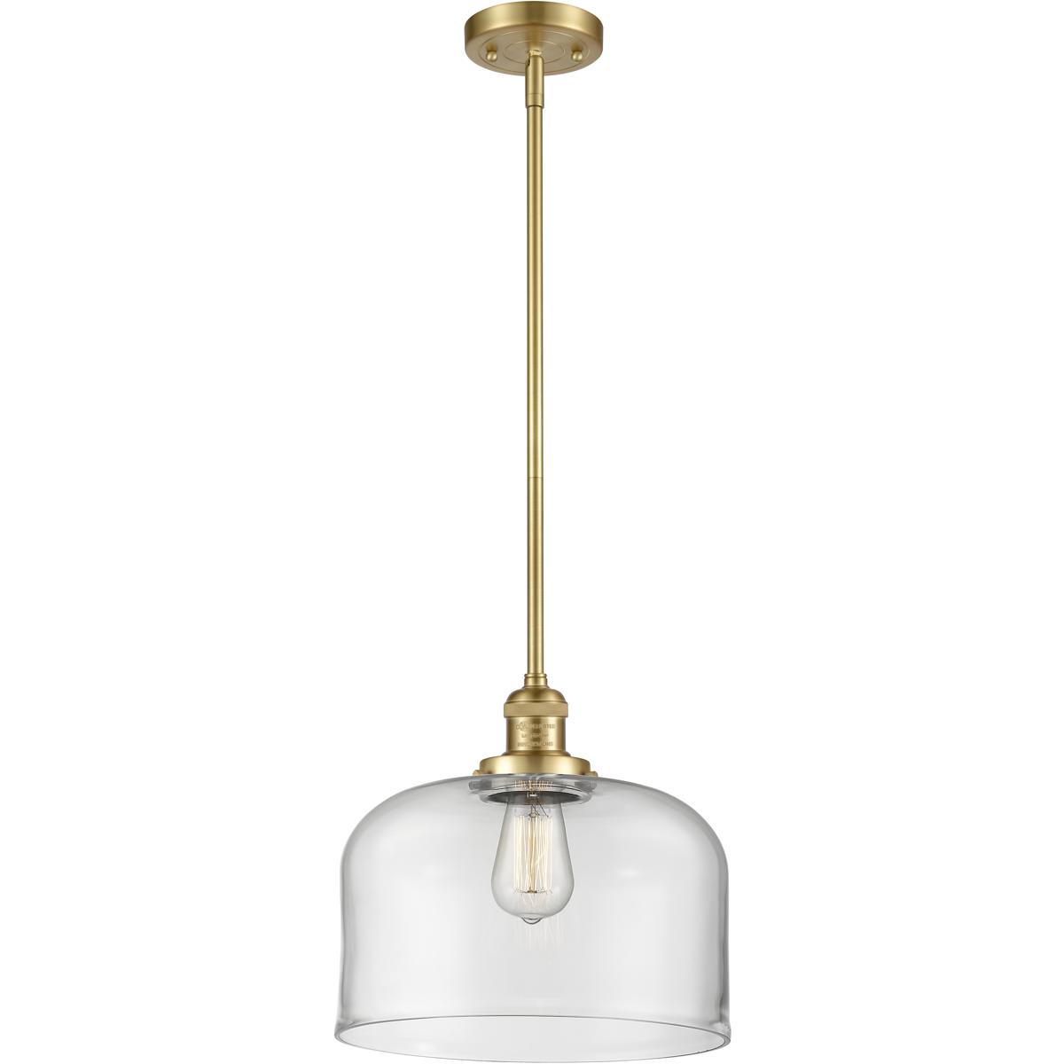 Innovations Lighting  201S-SG-G72-L-LED Franklin Restoration Bell Mini Pendant Satin Gold
