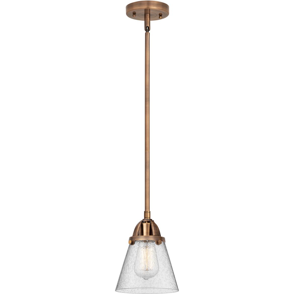 Innovations Lighting  288-1S-AC-G64 Nouveau 2 Cone Mini Pendant Antique Copper