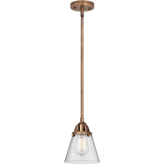 Innovations Lighting  288-1S-AC-G64 Nouveau 2 Cone Mini Pendant Antique Copper