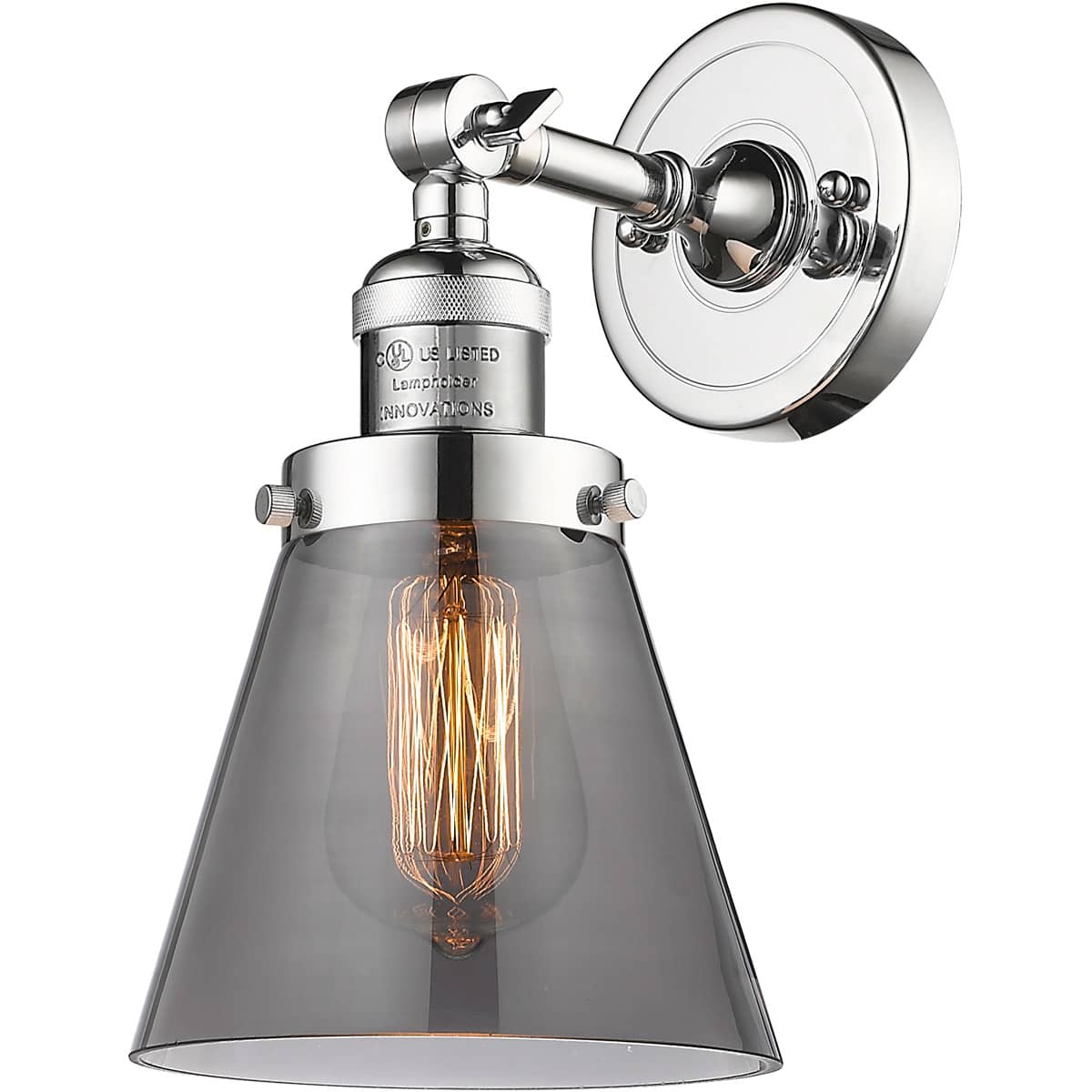 Innovations Lighting  203-PC-G63-LED Franklin Restoration Small Cone Wall Sconce Polished Chrome