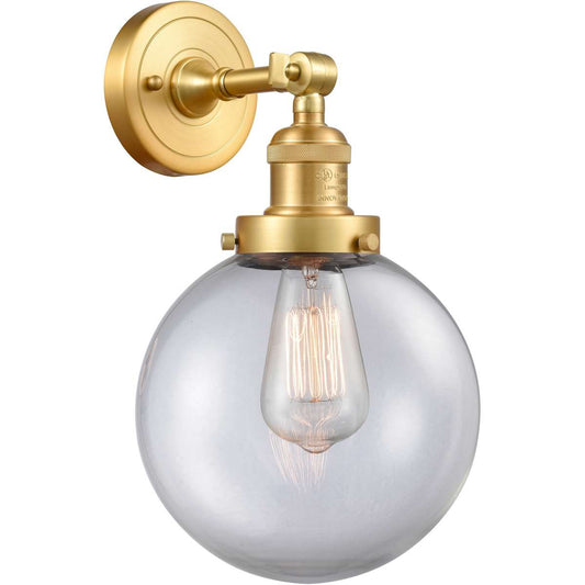 Innovations Lighting  203-SG-G202-8-LED Franklin Restoration Large Beacon Wall Sconce Satin Gold