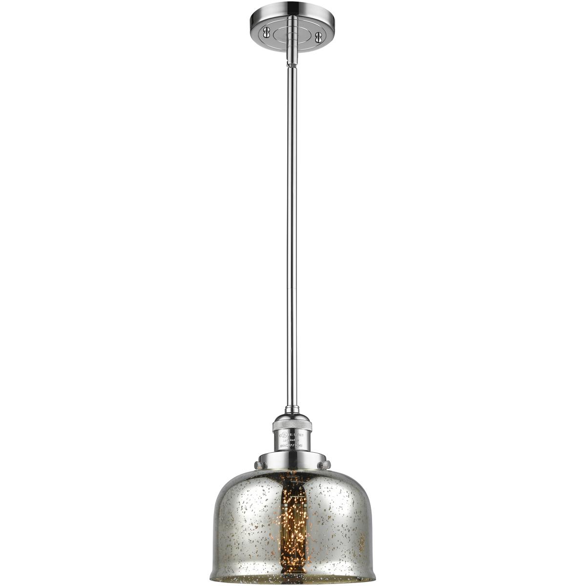 Innovations Lighting  201S-PC-G78 Franklin Restoration Bell Mini Pendant Polished Chrome