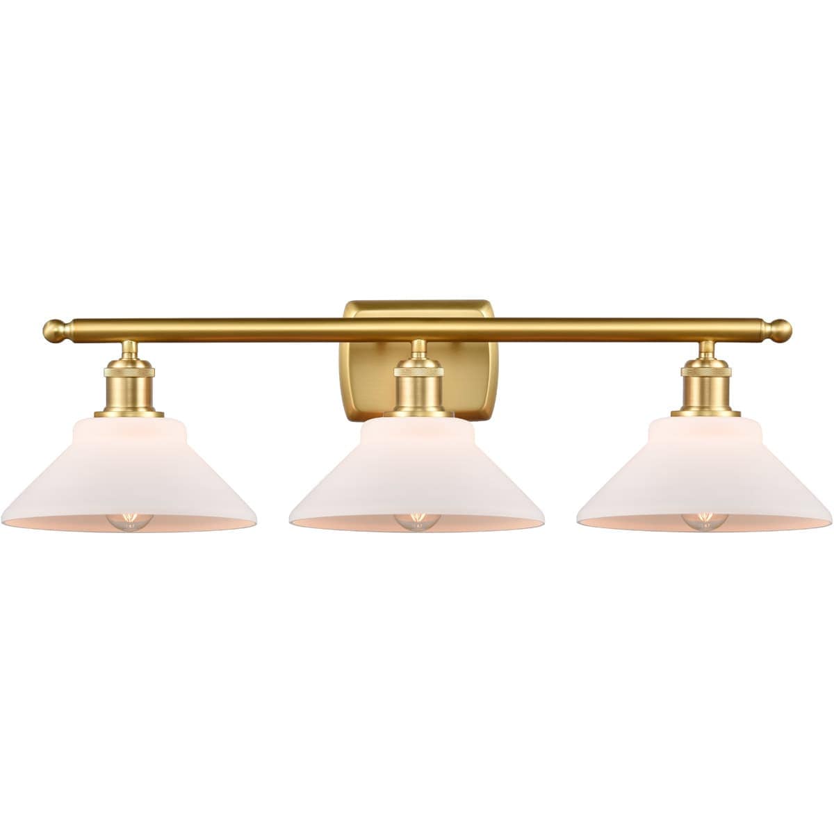 Innovations Lighting  516-3W-SG-G131-LED Ballston Orwell Bathroom Vanity Light Satin Gold