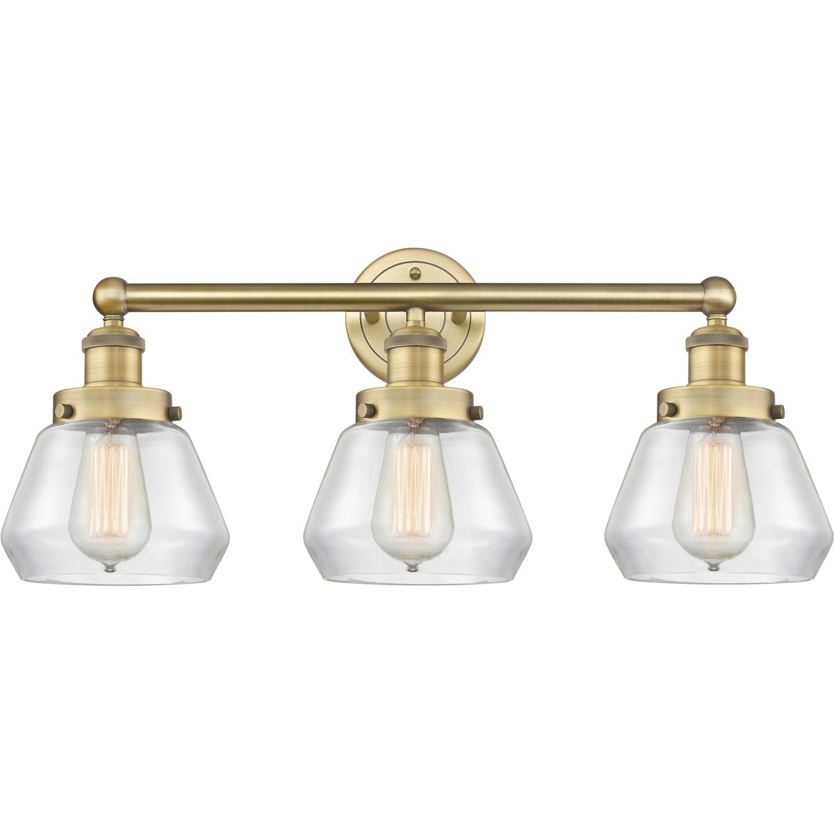 Innovations Lighting  616-3W-BB-G172 Fulton Bathroom Vanity Light Brushed Brass