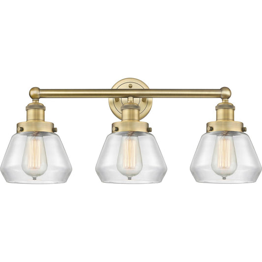 Innovations Lighting  616-3W-BB-G172 Fulton Bathroom Vanity Light Brushed Brass
