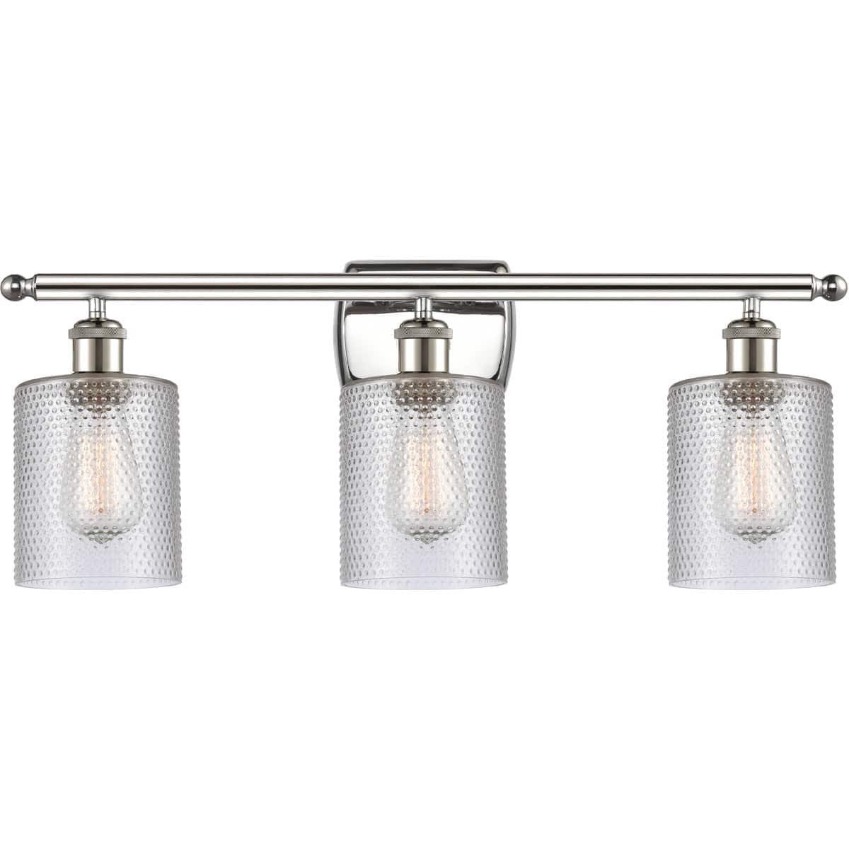 Innovations Lighting  516-3W-PN-G112 Ballston Cobbleskill Bathroom Vanity Light Polished Nickel