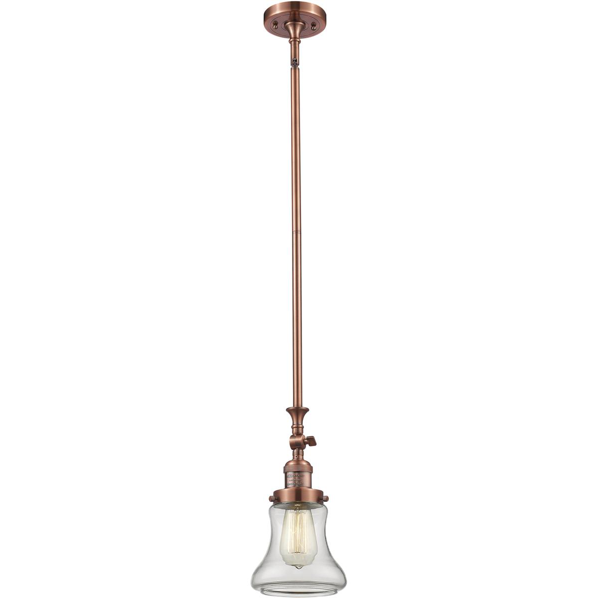 Innovations Lighting  206-AC-G192-LED Franklin Restoration Bellmont Mini Pendant Antique Copper