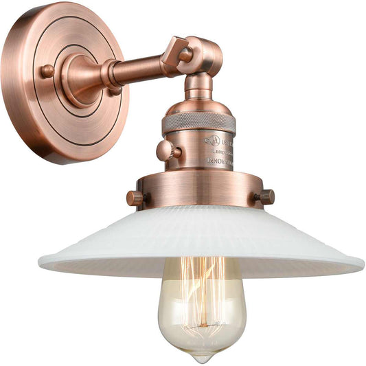 Innovations Lighting  203SW-AC-G1 Franklin Restoration Halophane Wall Sconce Antique Copper