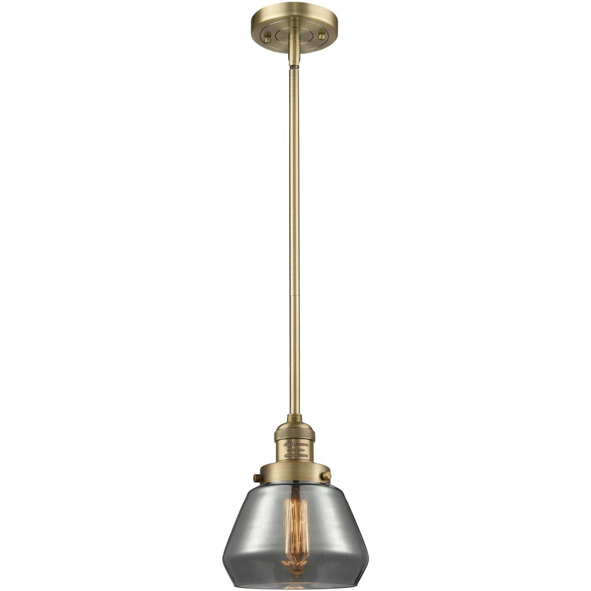Innovations Lighting  201S-BB-G173 Franklin Restoration Fulton Mini Pendant Brushed Brass