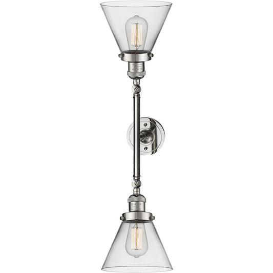 Innovations Lighting  208-PN-G42 Franklin Restoration Large Cone Bathroom Vanity Light