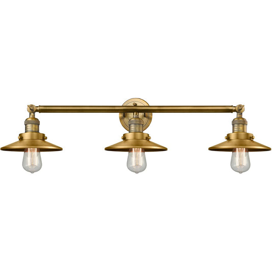 Innovations Lighting  205-BB-M4 Franklin Restoration Railroad Bathroom Vanity Light Brushed Brass