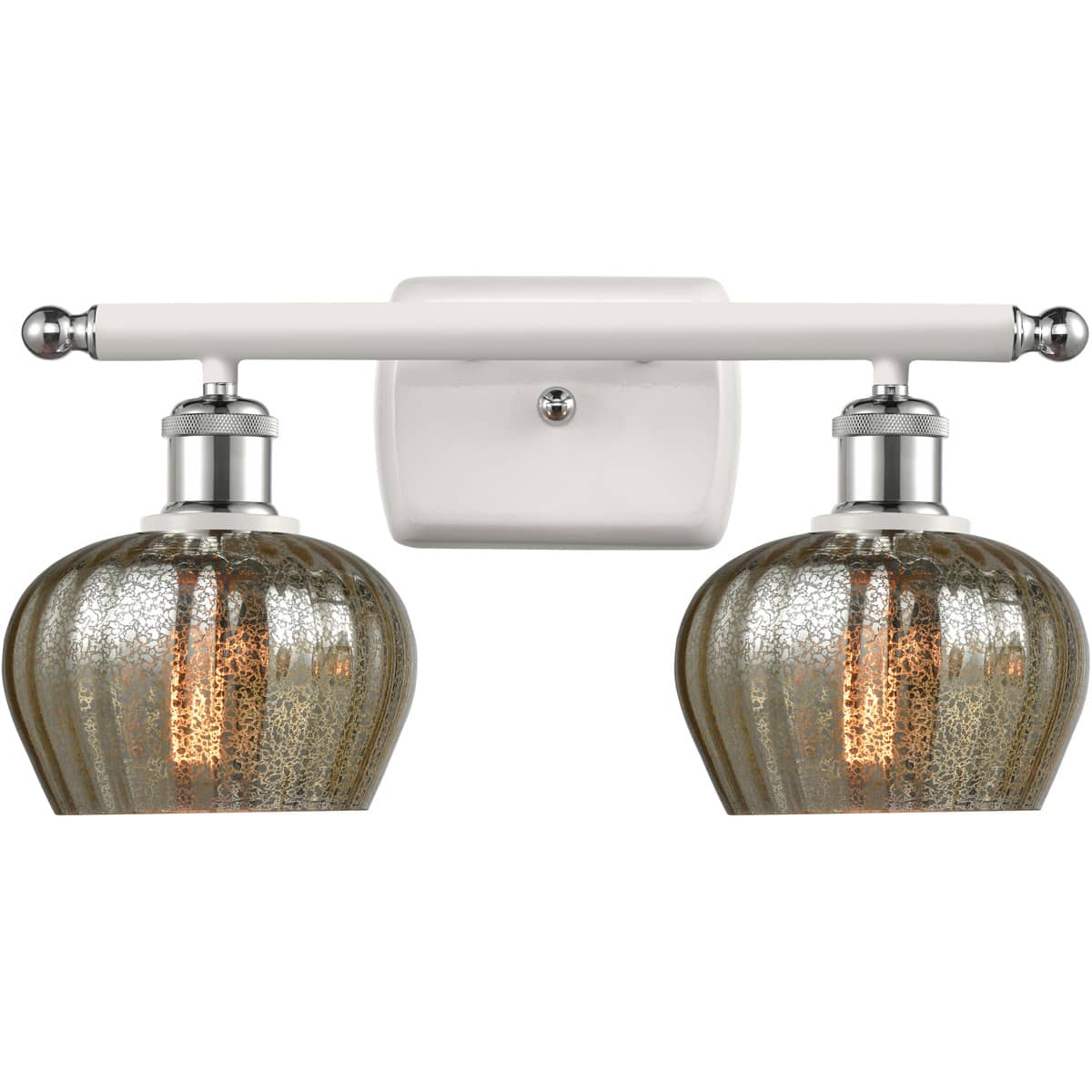 Innovations Lighting  516-2W-WPC-G96 Ballston Fenton Bathroom Vanity Light White and Polished Chrome